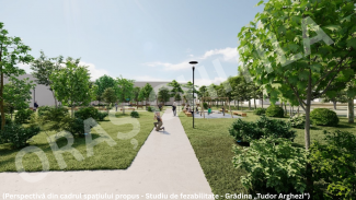 Perspectivă spațiului propus - Grădina „Tudor Arghezi”